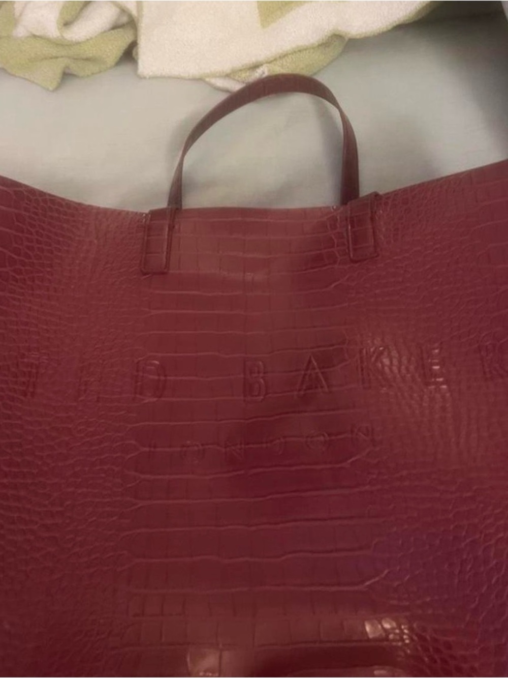 Ted Baker London Red Croc-Embossed Tote Bag